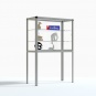 Vitrine, freistehend, 180 cm hoch, 120x50 cm (B/T), 